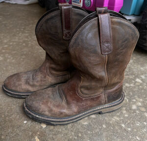 Ariat Groundbreaker Men's Western Work Boot Brown Size 9D Soft Toe *Distressed*